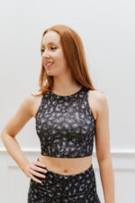 Black Leopard Crop Top