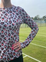 Grey & Coral Leopard Women's Base Layer - Image 2